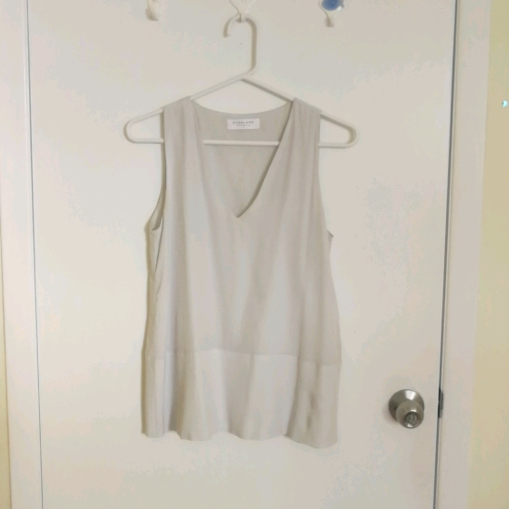 Everlane 100% silk double lined v-neck tank